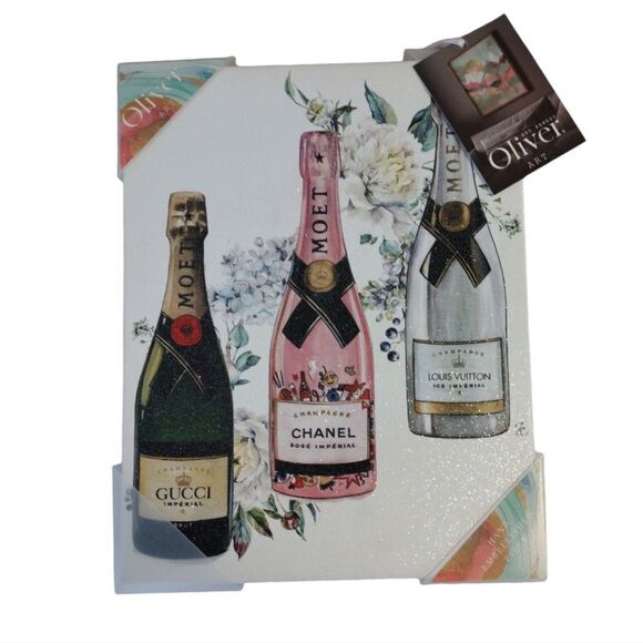 Oliver Gal 14"x11" Champagne Designer Floral Canvas Wall Art Decor NWT - Picture 4 of 15